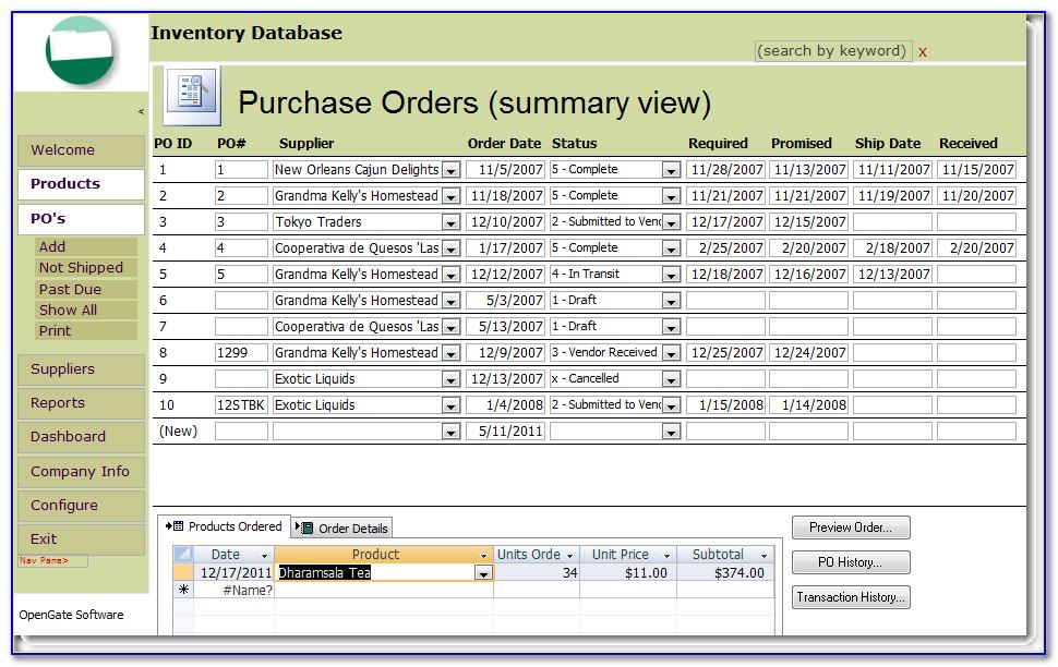 Ms Access Inventory And Sales Database Template