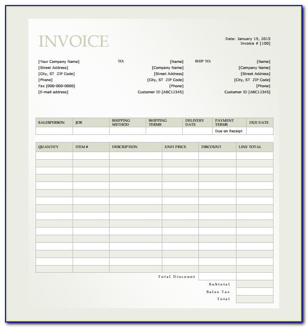 Ms Access Invoice Template Free Download