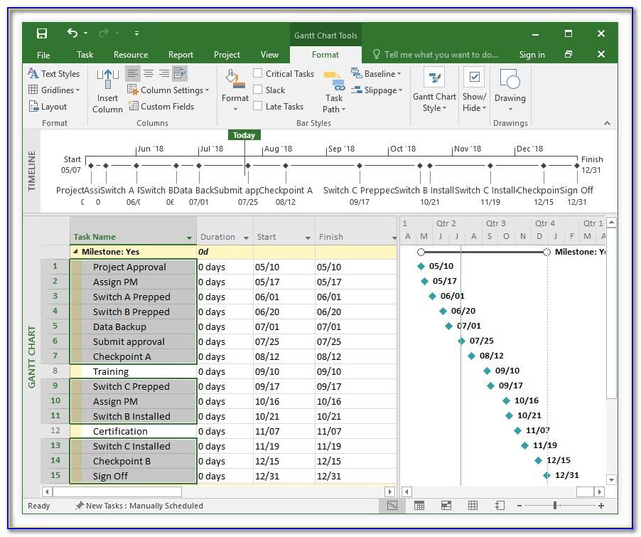 Ms Excel Project Timeline Template