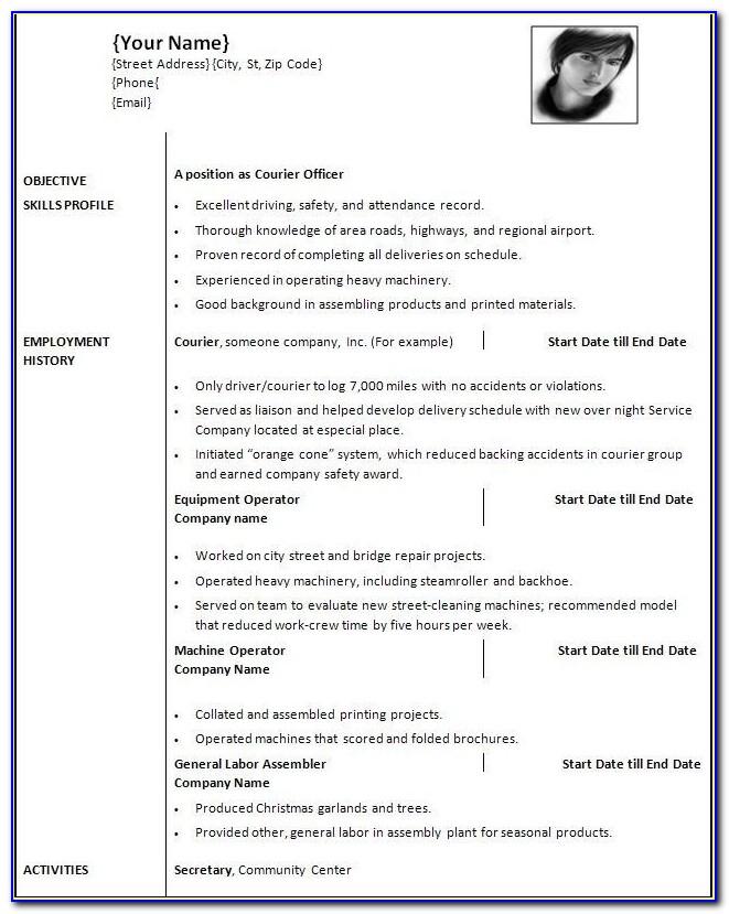 Ms Word Resume Templates For Mac