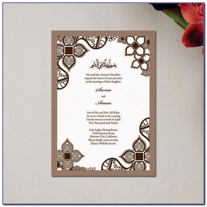 Muslim Wedding Invitation Wording Templates