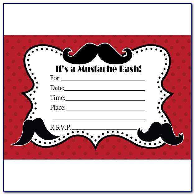 Mustache Birthday Invitation Template Free