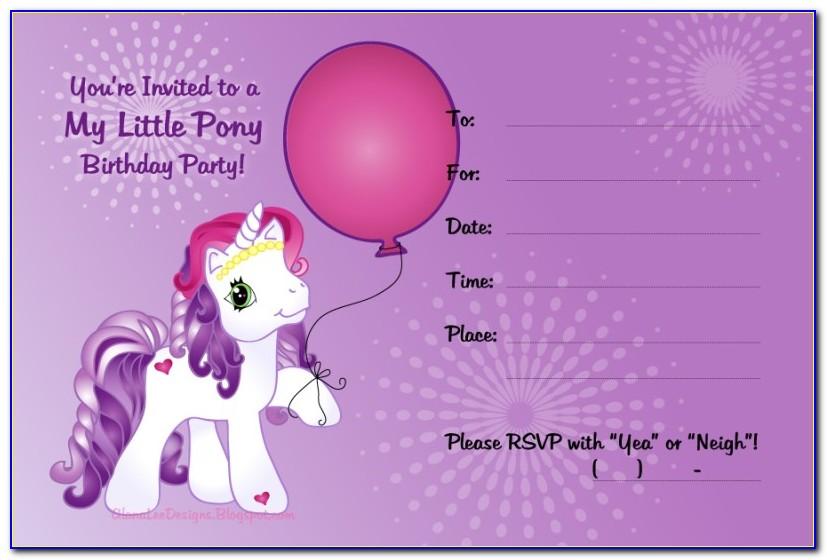 My Little Pony Birthday Invitation Wording