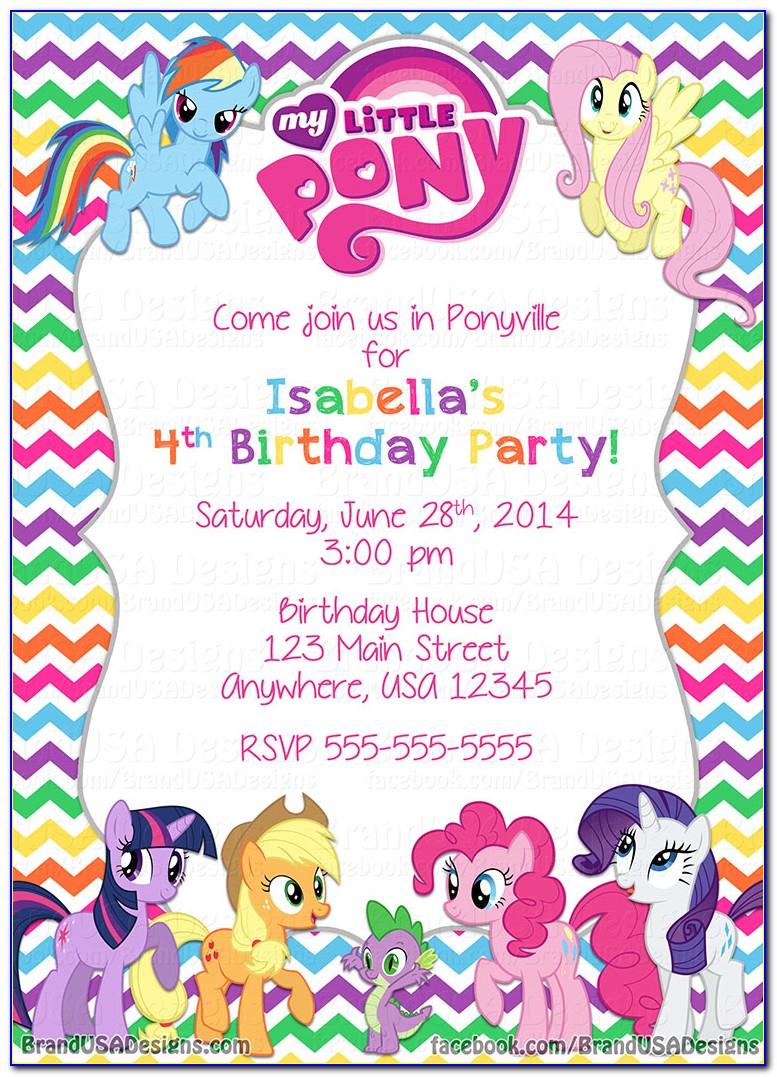 My Little Pony Birthday Invitations Template