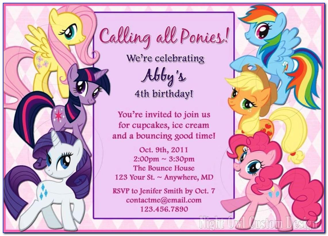 My Little Pony Invitation Sample