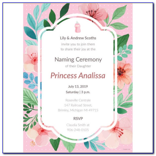 Naming Ceremony Invitation Letter Format