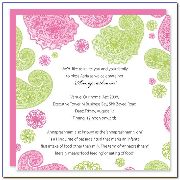 Naming Ceremony Invitation Template Indian