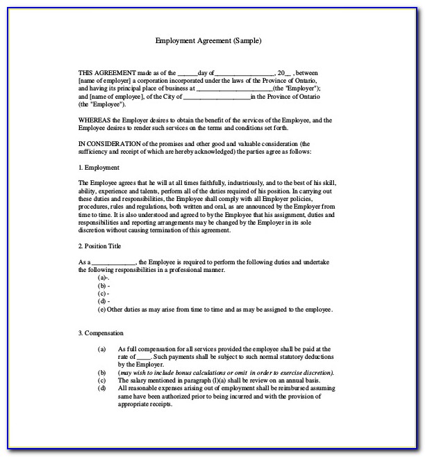 Nanny Employment Contract Template Uk