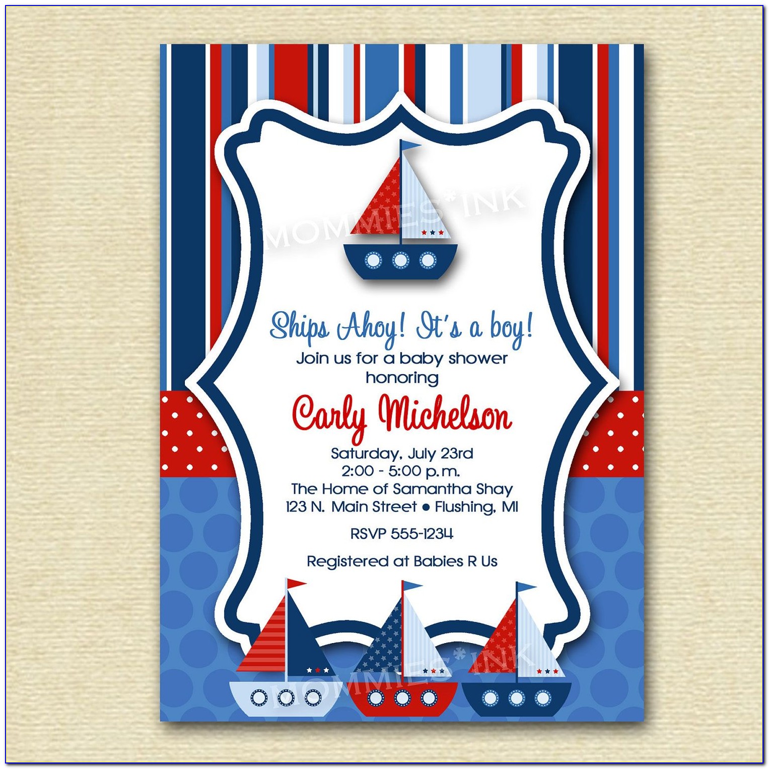 Nautical Birthday Party Invitation Template