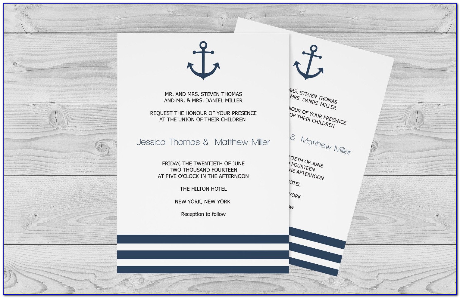 Nautical Wedding Invitation Templates