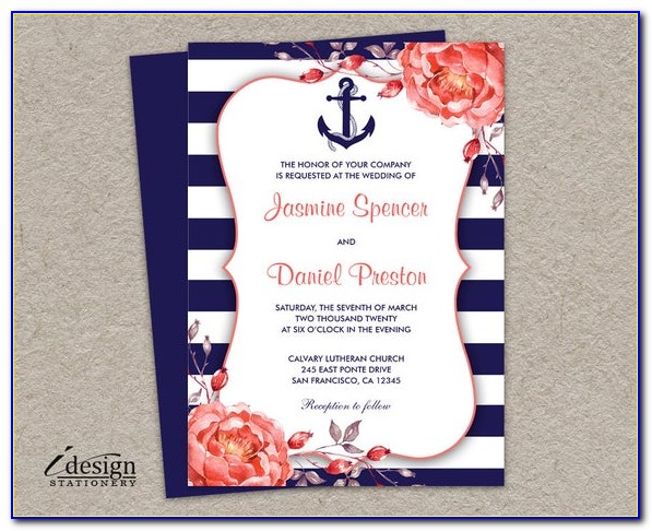 Nautical Wedding Invitation Wording Samples
