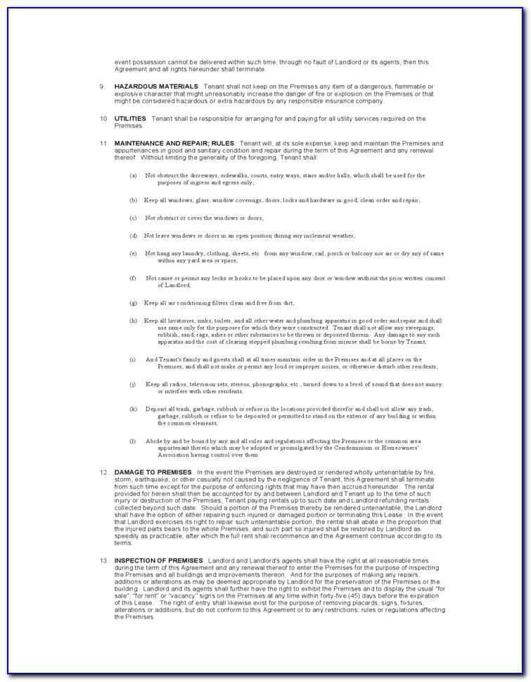 New York City Lease Agreement Template