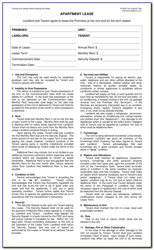 New York Residential Lease Agreement Form
