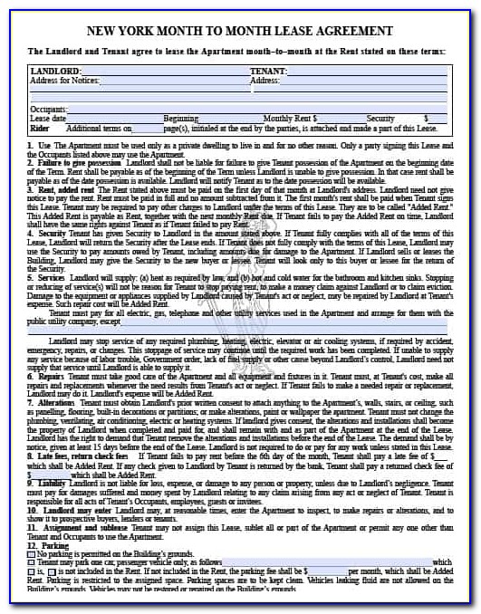 New York State Residential Lease Agreement Form