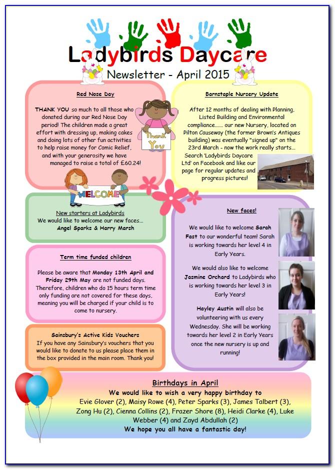 Newsletter Templates Word For Day Care