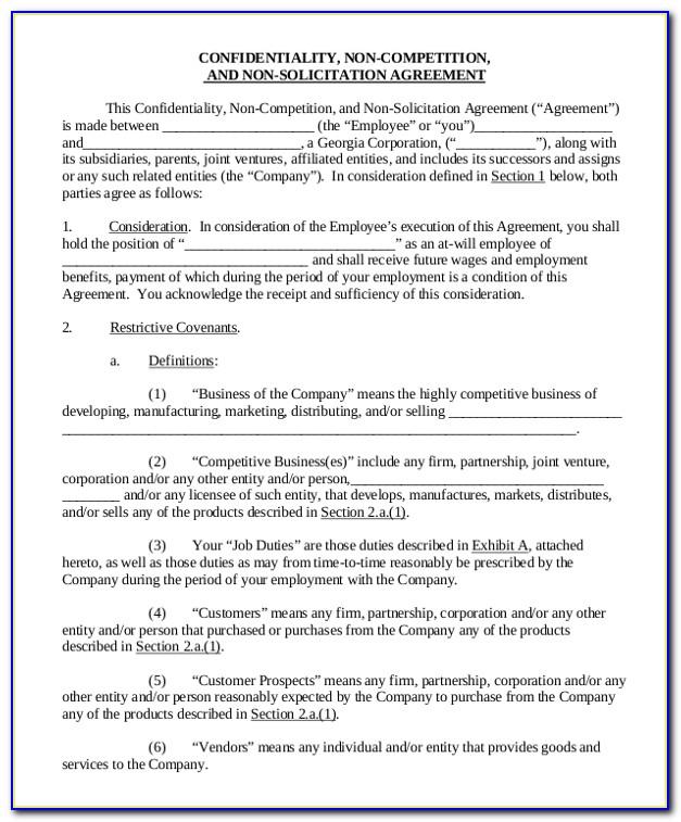 No Compete Clause Form Free