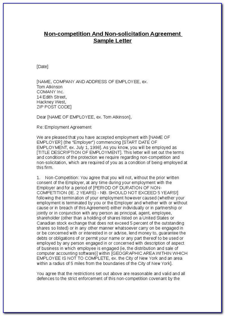 Non Compete Agreement Template Uk