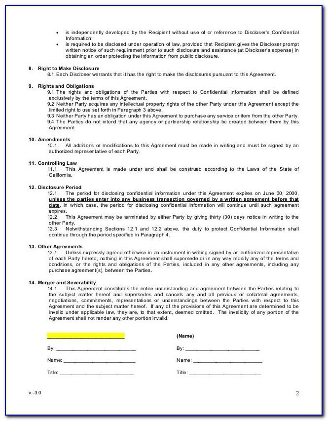 Non Disclosure Agreement Template Word Uk