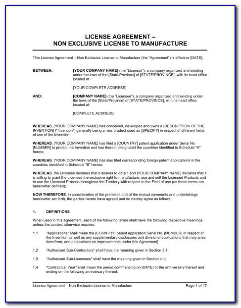 Non Exclusive Beat License Agreement Template