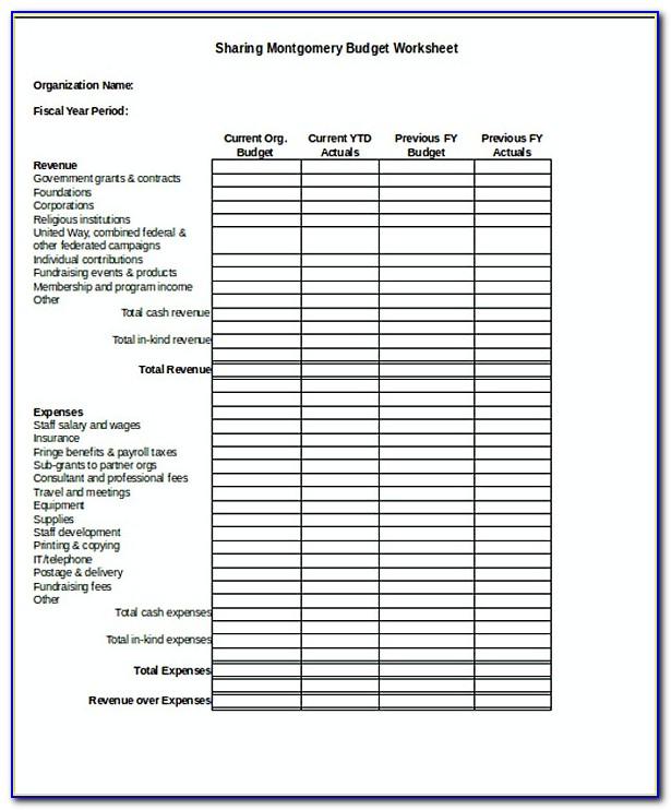 Nonprofit Monthly Budget Template