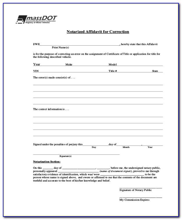 Notarized Affidavit Supporting Residency Template
