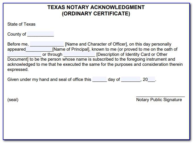 Notary Public Language Texas