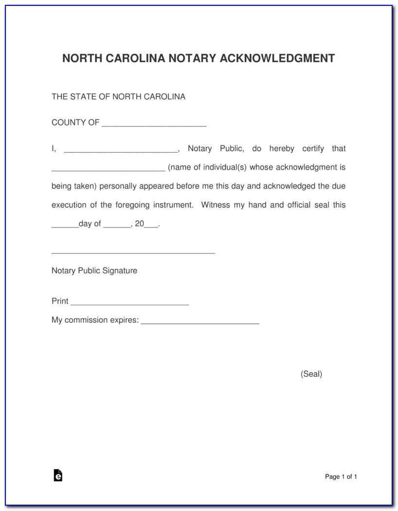 Notary Public Nc Forms