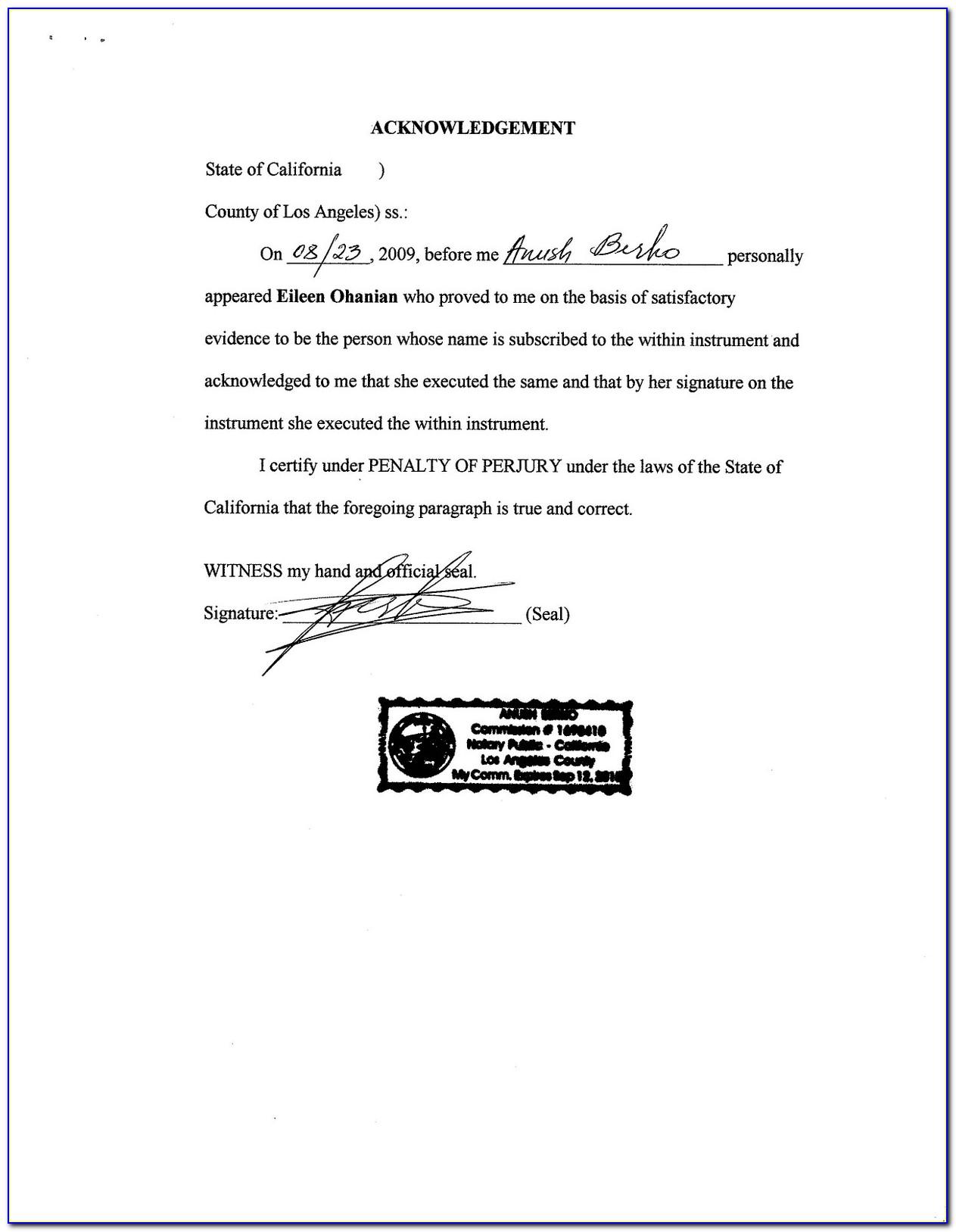 Notary Public Statement Nc