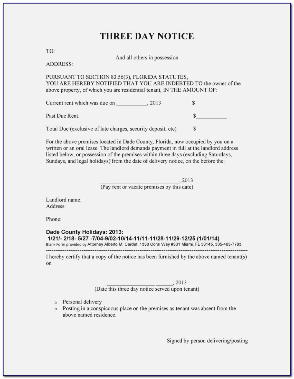 Notice Of Eviction Letter Template