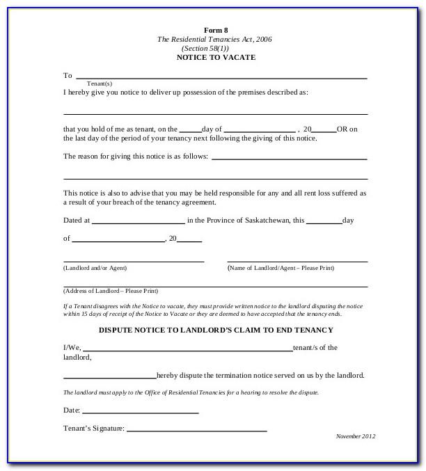 Notice Of Eviction Template Alberta