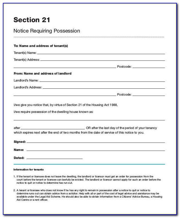 Notice Of Eviction Template Nsw