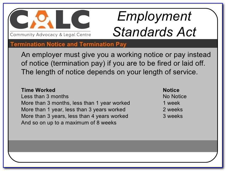 Notice Of Termination Employment Standards Ontario