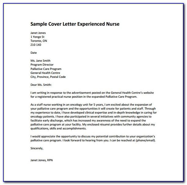 Nursing Cover Letter Examples Free