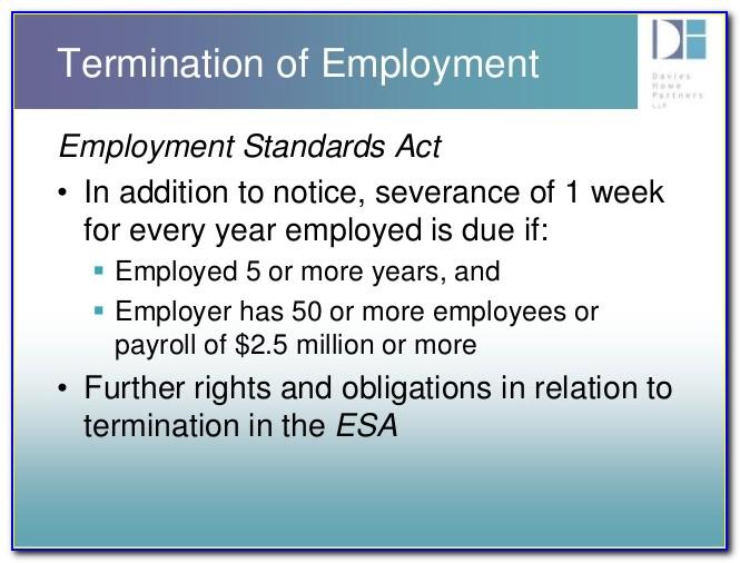 Sample Notice Of Termination Of Employment Ontario
