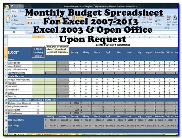 Simple Monthly Budget Excel Template