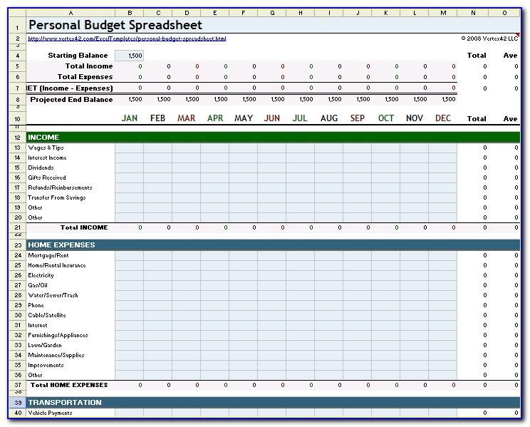 Simple Monthly Budget Template Free Printable