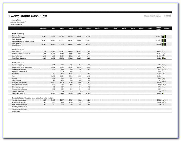Simple Monthly Cash Flow Statement Format In Excel