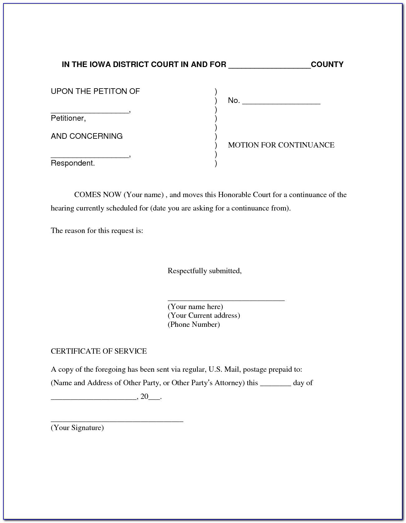 Texas Agreed Motion For Continuance Form