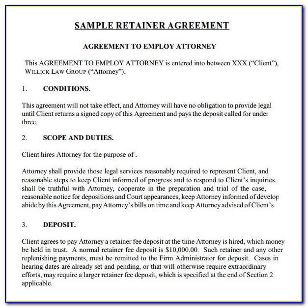 Attorney Retainer Agreement Template