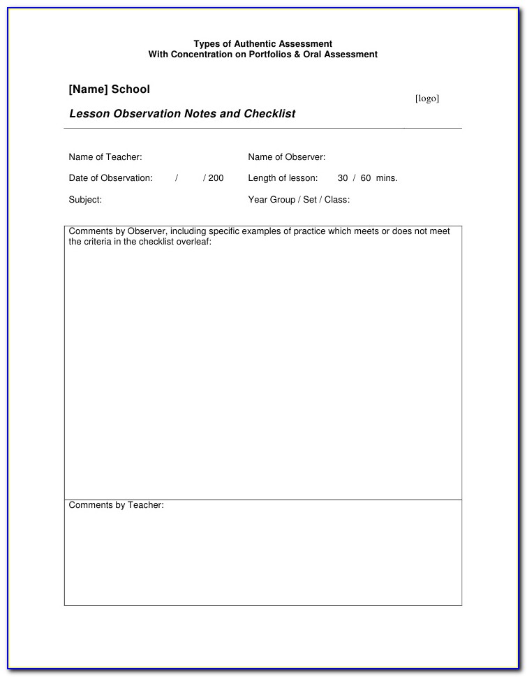 Blank Lesson Plan Template For Pe