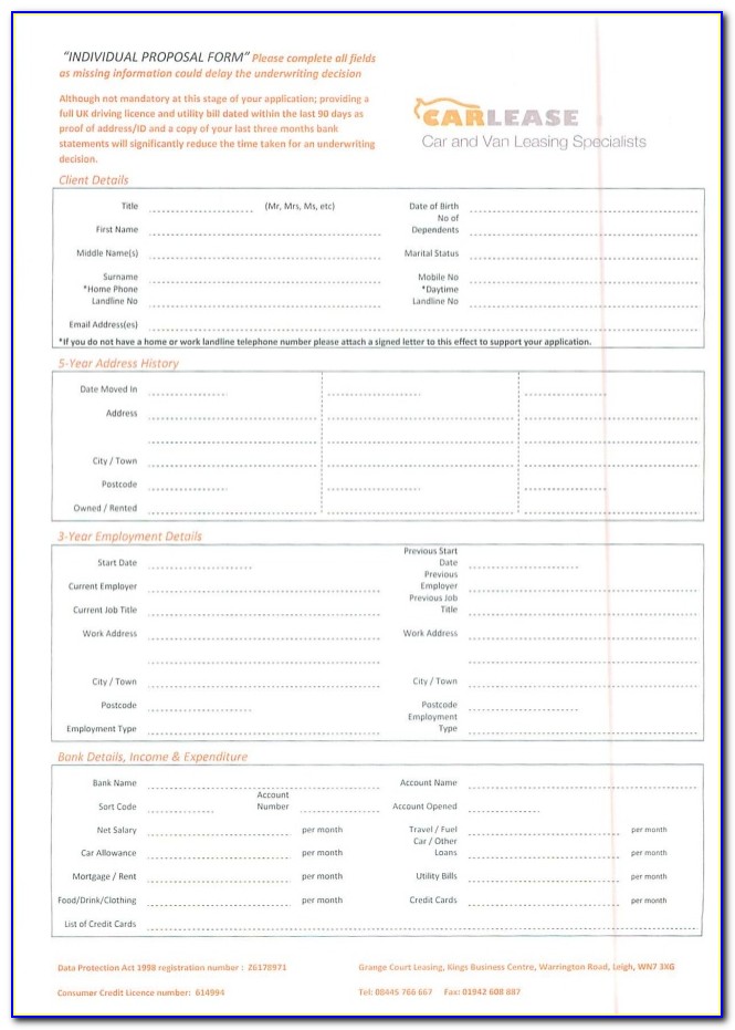 Business Lease Proposal Template Uk