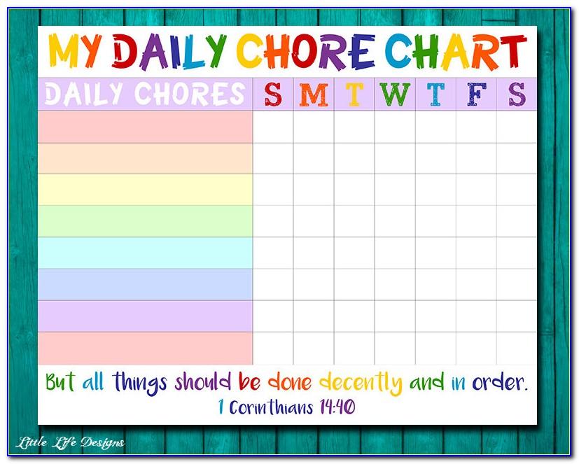 Children's Chore Chart Template