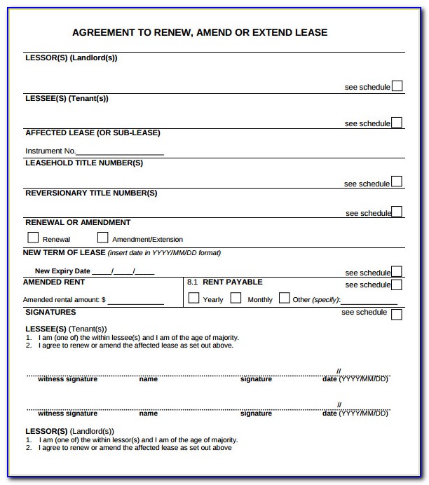 Commercial Lease Agreement Extension Template