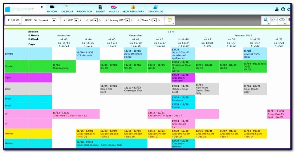 Digital Marketing Calendar Template Excel