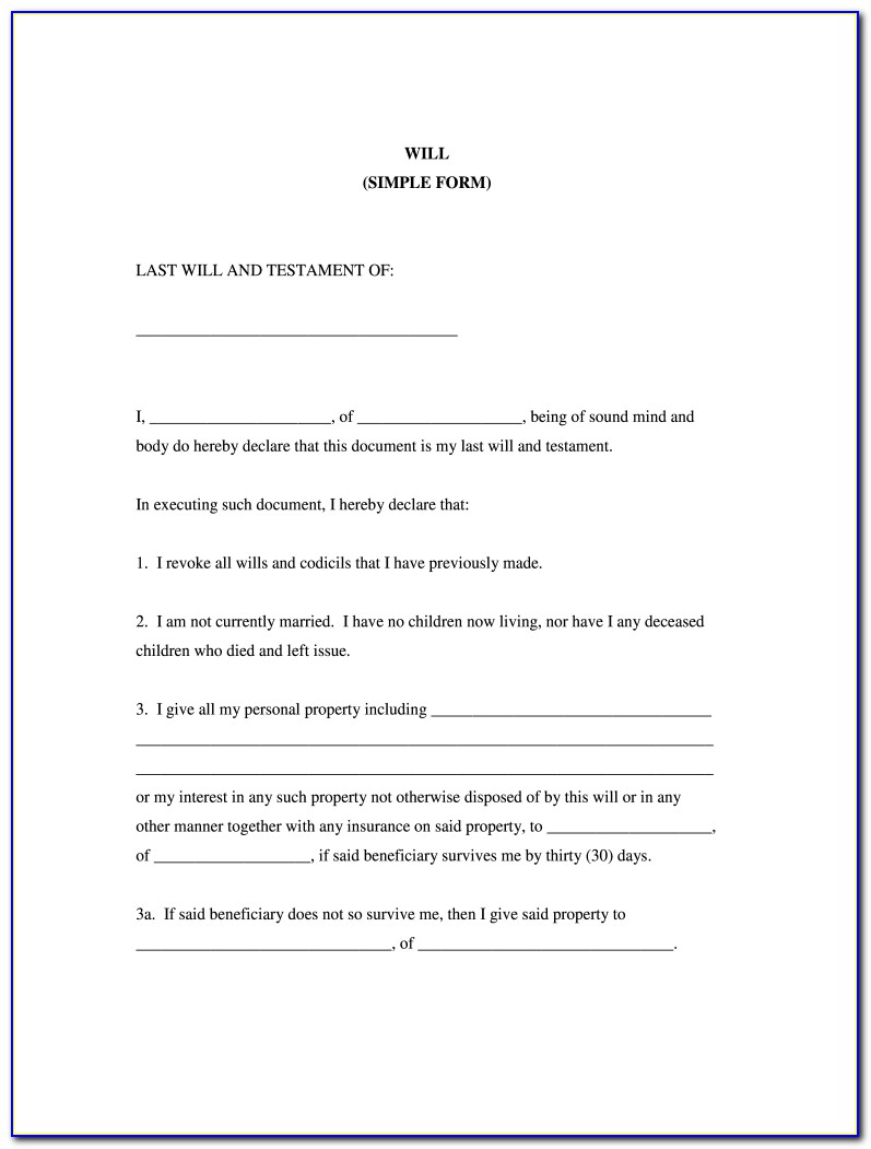 Download Last Will And Testament Template South Africa