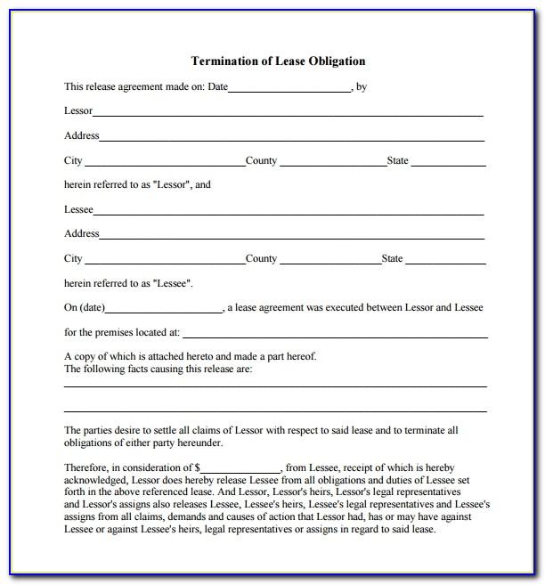 Early Lease Termination Agreement Form