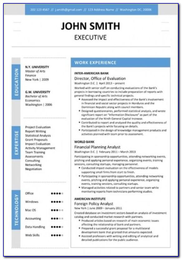 Executive Resume Template Word Doc