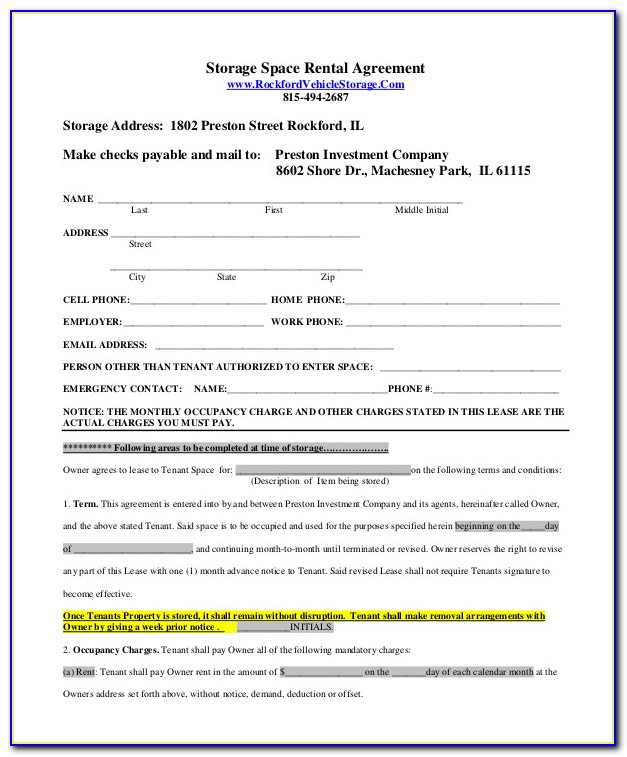 Florida Residential Lease Agreement Word Doc
