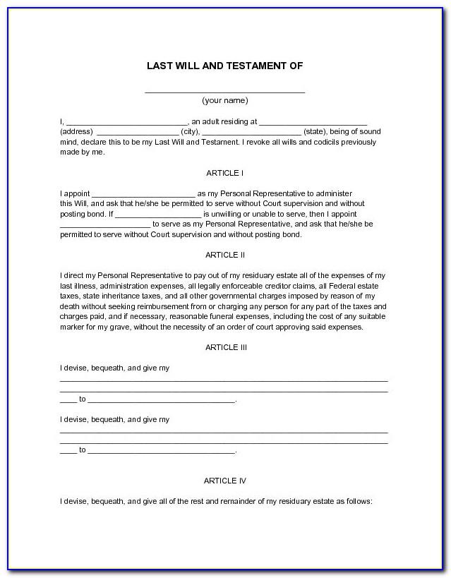 Free Living Revocable Trust Template