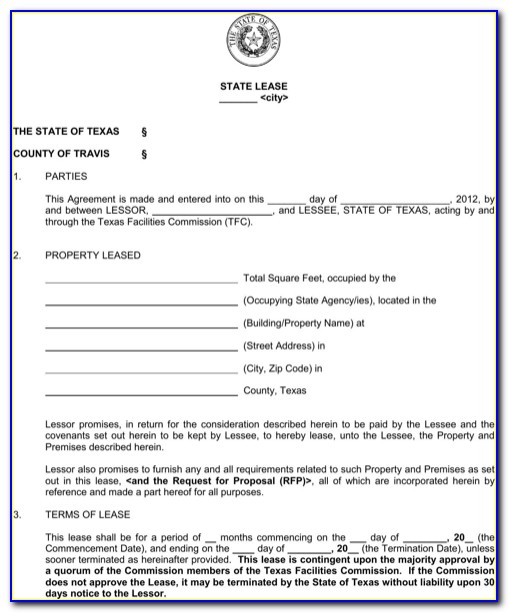 Free Rental Agreement Form Texas